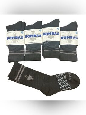 BOMBAS Bundle of 5 Pairs Size Small Black Half Calf Socks NWT